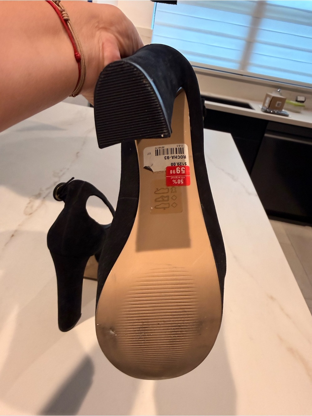 Aldo Black Suede Ankle-Strap High Heel Pumps